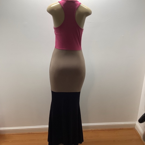 U.O. Elegant Pink, Tan, and Black Size Small Maxi Sleeveless Dress. Preloved - Picture 6 of 8